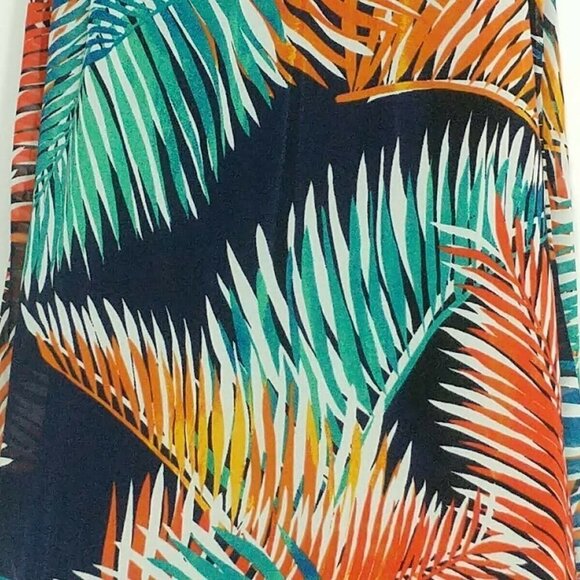 Vince Camuto Sundress Size PXS Multicolor Palms Sleeveless - Picture 2 of 5